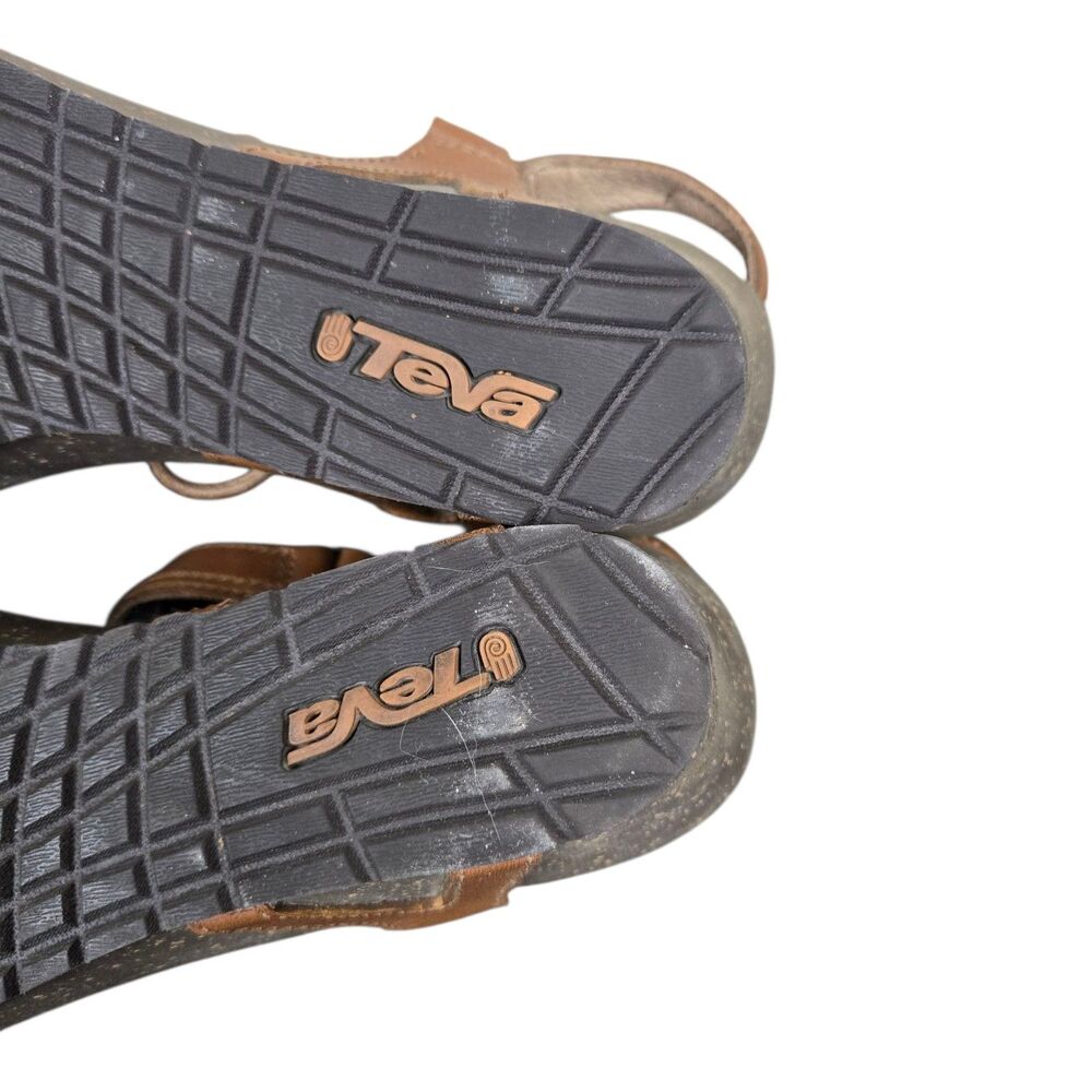 Teva Cabrillo 1001027 Strap Wedge Sandals Brown Leather Size 9.5 Ankle Strap - Picture 12 of 12